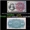 Image 1 : 1870's US Fractional Currency 10¢ Fourth Issue Fr-1259 Grades Choice AU/BU Slider