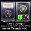 Image 1 : 1992-p Olympics Modern Commem Half Dollar 50c Graded ms70, Perfection By USCG
