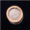 Image 2 : Mixed small cents 1c orig shotgun roll, 1857 Flying Eagle Cent, 1890 Indian cent other end, McDonald