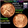 Image 1 : ***Auction Highlight*** 1927-d Lincoln Cent 1c Grades GEM Unc RD (fc)