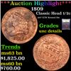 Image 1 : ***Auction Highlight*** 1809 Classic Head half cent 1/2c Graded Unc Details By USCG (fc)