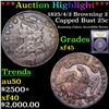 Image 1 : ***Auction Highlight*** 1825 /4/2 Browning 2 Capped Bust Quarter 25c Graded xf+ BY USCG (fc)