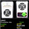 Image 1 : Proof NGC 1962 Franklin Half Dollar 50c Graded pr67 By NGC