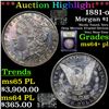 Image 1 : ***Auction Highlight*** 1881-o Morgan Dollar $1 Graded Choice Unc+ PL By USCG (fc)