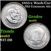 Image 1 : 1953-s Wash/Car Old Commem Half Dollar 50c Grades Select Unc