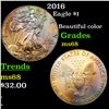 Image 1 : 2016 Silver Eagle Dollar $1 Grades GEM+++ Unc