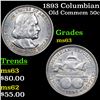 Image 1 : 1893 Columbian Old Commem Half Dollar 50c Grades Select Unc