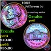 Image 1 : Proof 1962 Jefferson Nickel 5c Grades GEM++ Proof