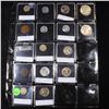 Image 3 : Mixed Page of coins (Washington 25c, Lincoln 1c, Franklin 50c, Barber 10c, 3cn, 2c, Seated 1/2 10c) 