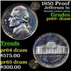 Image 1 : Proof ***Auction Highlight*** 1950 Proof Jefferson Nickel 5c Grades Select+ Proof Deep Cameo (fc)