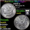 Image 1 : ***Auction Highlight*** 1894-o Morgan Dollar $1 Graded Select Unc By USCG (fc)