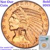 Image 8 : *HIGHLIGHT OF ENTIRE AUCTION* 1911-d Gold Indian Half Eagle $5 Graded ms63+ By SEGS (fc)