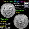Image 1 : ***Auction Highlight*** 1894-o Morgan Dollar $1 Graded Select Unc By USCG (fc)