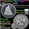 Image 1 : Proof ***Auction Highlight*** 1870 Seated Liberty Quarter 25c Graded pr67 cam By SEGS (fc)