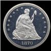 Image 2 : Proof ***Auction Highlight*** 1870 Seated Liberty Quarter 25c Graded pr67 cam By SEGS (fc)