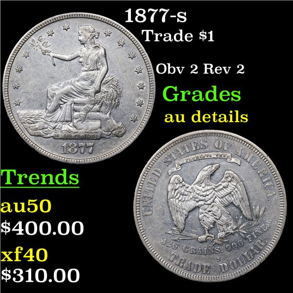 1877-s Trade Dollar $1 Grades AU Details