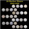 Image 1 : Group of 28 Mixed Date Barber 25c