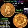 Image 1 : ***Auction Highlight*** 1854 TYPE 2 Gold Dollar $1 Graded Select Unc+ PL By USCG (fc)