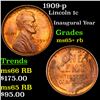 Image 1 : 1909-p Lincoln Cent 1c Grades Gem+ Unc RB