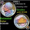 Image 1 : Proof 1980-s Jefferson Nickel 5c Grades GEM++ Proof Deep Cameo