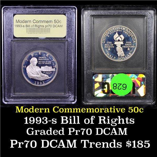 Proof 1993-s Bill of Rights Modern Commem Half Dollar 50c Graded GEM++ Proof Deep Cameo By USCG