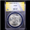 Image 2 : ANACS 1925-p Peace Dollar $1 Graded ms63 By ANACS