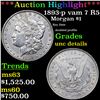 Image 1 : ***Auction Highlight*** 1893-p vam 7 R5 Morgan Dollar $1 Grades Unc Details (fc)