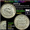 Image 1 : ***Auction Highlight*** 1853-p Seated Liberty Half Dime 1/2 10c Graded Choice+ Unc By USCG (fc)