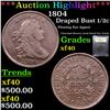 Image 1 : ***Auction Highlight*** 1804 Draped Bust Half Cent 1/2c Graded xf By USCG (fc)