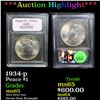 Image 1 : ***Auction Highlight*** 1934-p Peace Dollar $1 Graded GEM Unc By USCG (fc)
