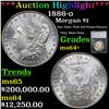 Image 1 : *HIGHLIGHT OF ENTIRE AUCTION* 1886-o Morgan Dollar $1 Graded ms64+ By SEGS (fc)