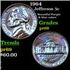 Image 1 : Proof 1964 Jefferson Nickel 5c Grades GEM++ Proof