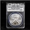 Image 2 : 25TH Anniversary NGC 2011-w SILVER Eagle Graded MS70 ANACS Silver Eagle Dollar $1