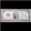 Image 2 : **Star Note** 1928F $2 Red Seal United States Note Grades f+