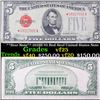 Image 1 : **Star Note** 1928E $5 Red Seal United States Note Grades vf+