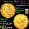 Image 1 : *HIGHLIGHT OF ENTIRE AUCTION* 1839 c TOP POP Variety 3-C Gold Classic $2.5 Graded ms62 By SEGS (fc)