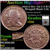 Image 1 : ***Auction Highlight*** 1802/0 Rev '02 C-2 R-3 Draped Bust Half Cent 1/2c Graded vf20 By SEGS (fc)