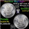Image 1 : ***Auction Highlight*** 1878-p 8tf vam 3 Morgan Dollar $1 Graded Choice Unc PL By USCG (fc)