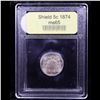 Image 4 : ***Auction Highlight*** 1874 Shield Nickel 5c Graded GEM Unc By USCG (fc)