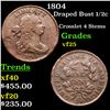 Image 1 : 1804 Draped Bust Half Cent 1/2c Grades vf+