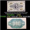 Image 1 : US Fractional Currency 10c Third Issue fr-1256 Washington Bust Green Reverse "1" On Face Grades xf