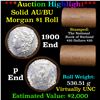 Image 1 : ***Auction Highlight***  AU/BU Slider Rutland Shotgun Morgan $1 Roll 1900 & P Ends Virtually UNC (fc
