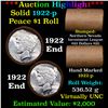 Image 1 : Auction Highlight AU/BU Slider Norther Nevada Shotgun Solid Date Peace $1 Roll 1922-p Virtually UNC