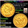 ***Auction Highlight*** 1860 c Charlotte Near TOP POP! Gold Liberty Quarter Eagle $2 1/2 Graded ms61