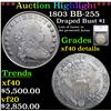 ***Auction Highlight*** 1803 BB-255 Draped Bust Dollar $1 Graded xf40 details By SEGS (fc)