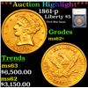 ***Auction Highlight*** 1861-p Gold Liberty Half Eagle $5 Graded ms62+ By SEGS (fc)