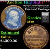 ***Auction Highlight*** 1862 Gault’s Encased Postage, EP-4A 1c Blue Franklin, Excellent Condition Gr