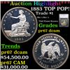 Image 1 : Proof *HIGHLIGHT OF ENTIRE AUCTION* 1883 TOP POP! Trade Dollar $1 Graded pr67 dcam By SEGS (fc)