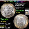 Image 1 : ***Auction Highlight*** 1878-p 7/8tf TOP POP! Vam 38 I4 R4 7/5 TF Morgan Dollar $1 Graded ms66 By SE