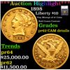 Proof ***Auction Highlight*** 1898 Gold Liberty Eagle $10 Graded pr62 CAM details By SEGS (fc)